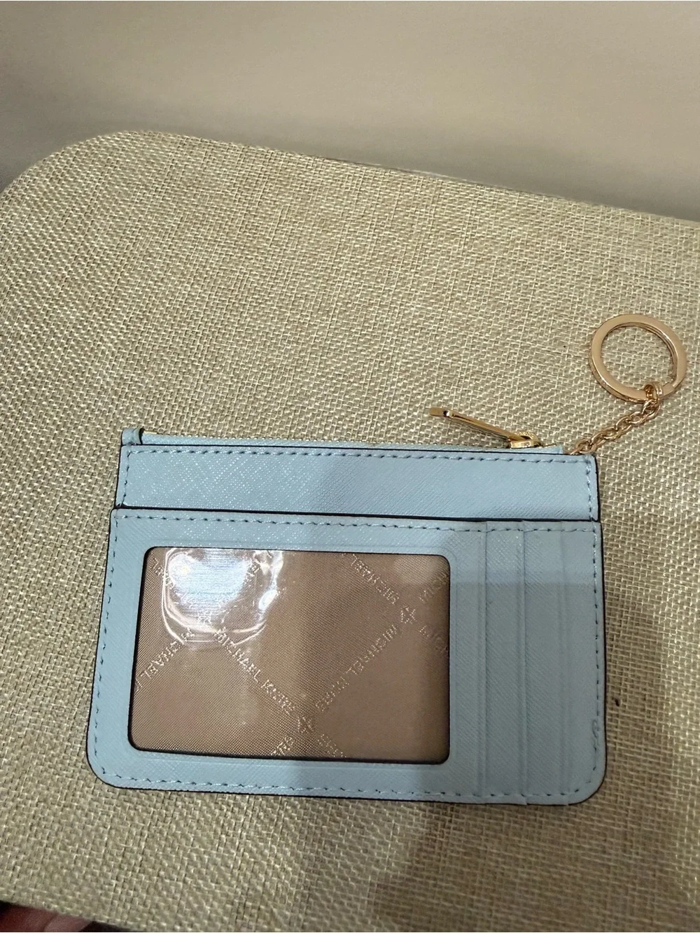 Michael Kors Light Blue Card & Key Holder with Gold Hardware - Picture 3 of 4